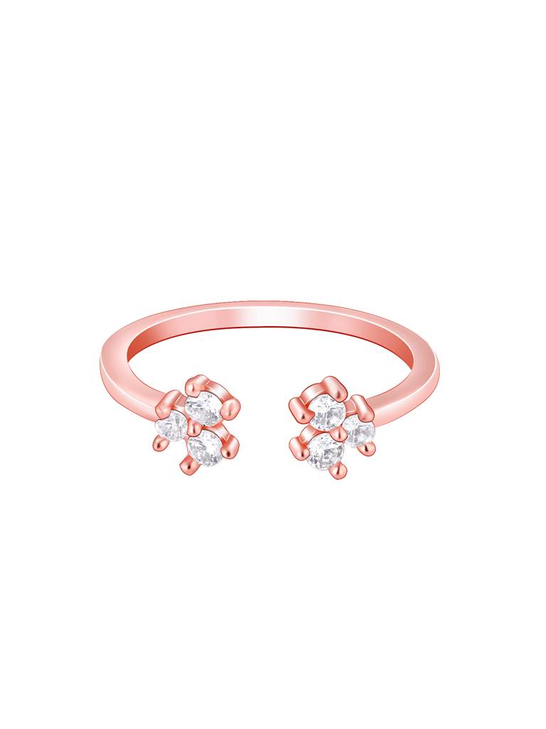 Giva 925 Sterling Silver Bhumi Rose Gold Brahma Kamal Ring