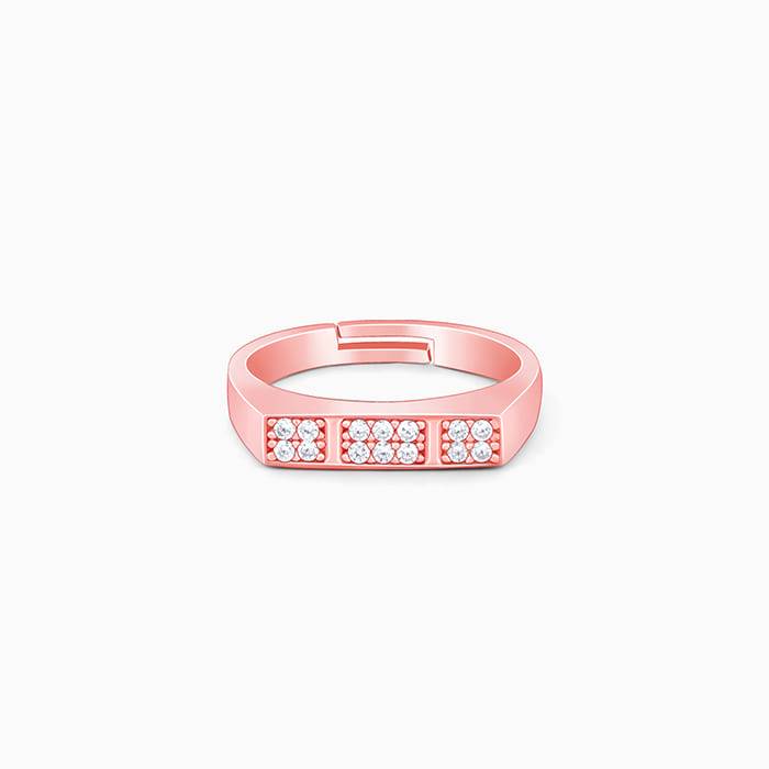 Giva 925 Sterling Silver Rose Gold Floodlight Ring,Adjustable | Gifts For Women And Girls  : R01329