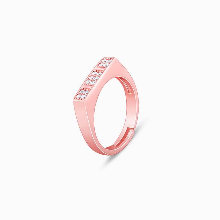 Giva 925 Sterling Silver Rose Gold Floodlight Ring,Adjustable | Gifts For Women And Girls  : R01329