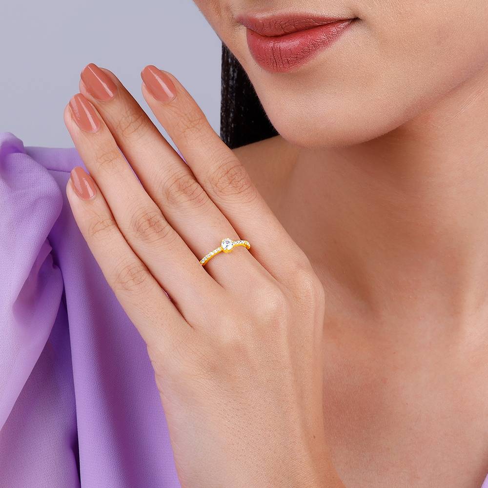 Giva 925 Sterling Silver Golden Fae Ring,Fixed Size,Indian - 12 : R01331