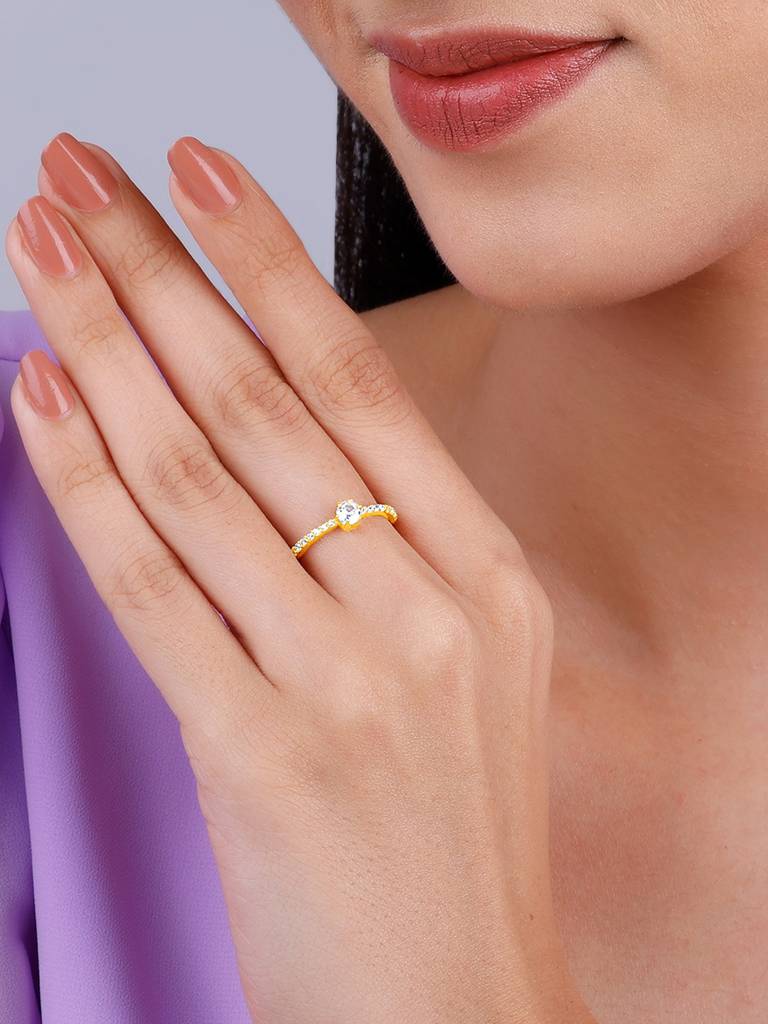 Giva 925 Sterling Silver Golden Fae Ring,Fixed Size,Indian - 12 : R01331