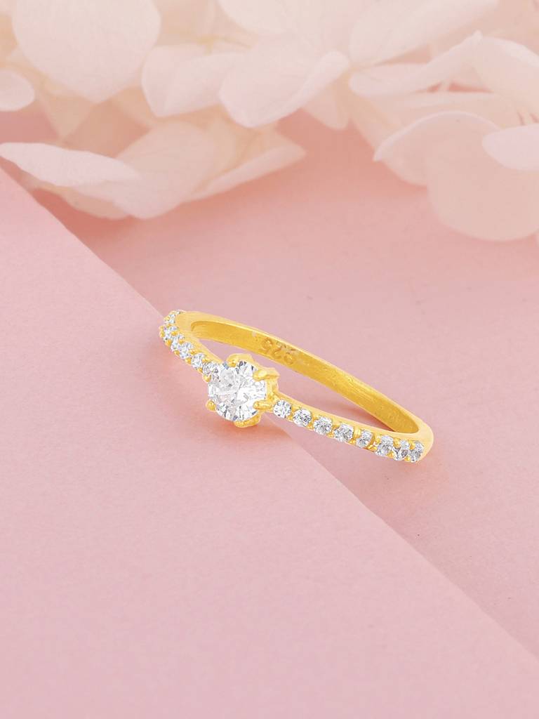 Giva 925 Sterling Silver Golden Fae Ring,Fixed Size,Indian - 12 : R01331