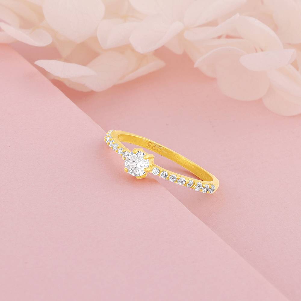 Giva 925 Sterling Silver Golden Fae Ring,Fixed Size,Indian - 12 : R01331