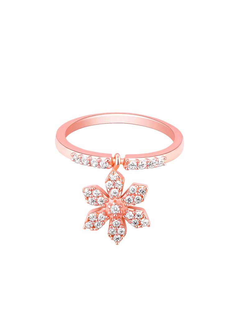 Giva 925 Sterling Silver Bhumi Rose Gold White Musli Flip Ring
