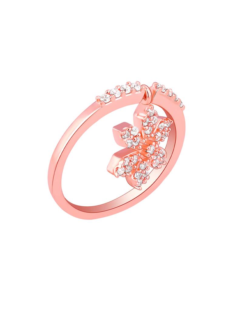 Giva 925 Sterling Silver Bhumi Rose Gold White Musli Flip Ring