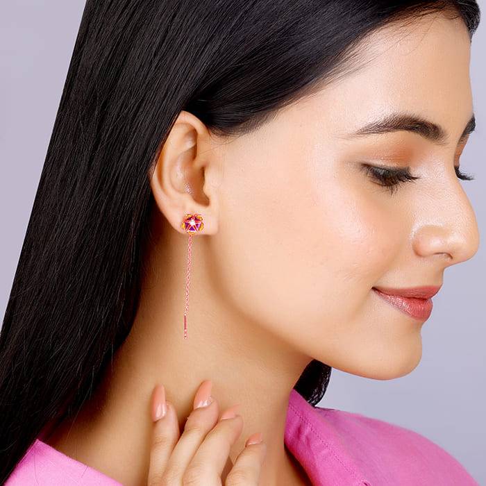 Giva 925 Silver Bhumi Rose Gold Bell Mallow Crest Set| Gifts For Women And Girls | With Certificate  : R01335ER02402