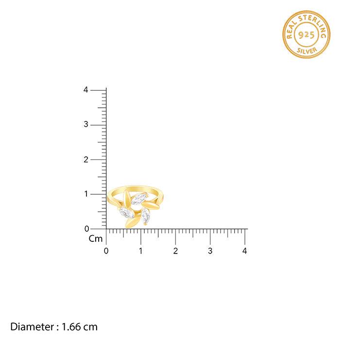 Giva 925 Sterling Silver Golden Cirque Ring,Fixed Size, Indian - 12 | Gifts For Women And  : R01338
