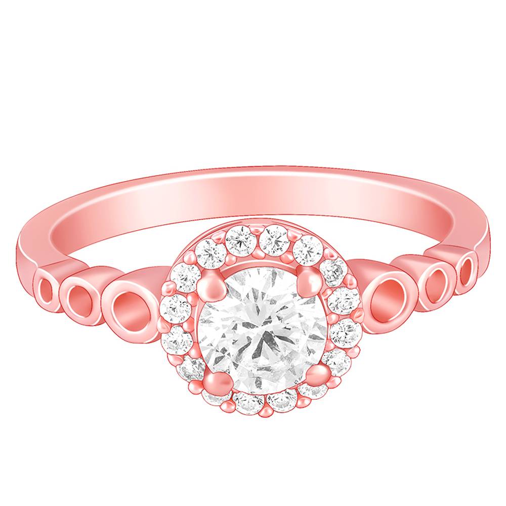 Giva 925 Silver Rose Gold Encircled Ring Fixed Size Indian - 11 : R01339