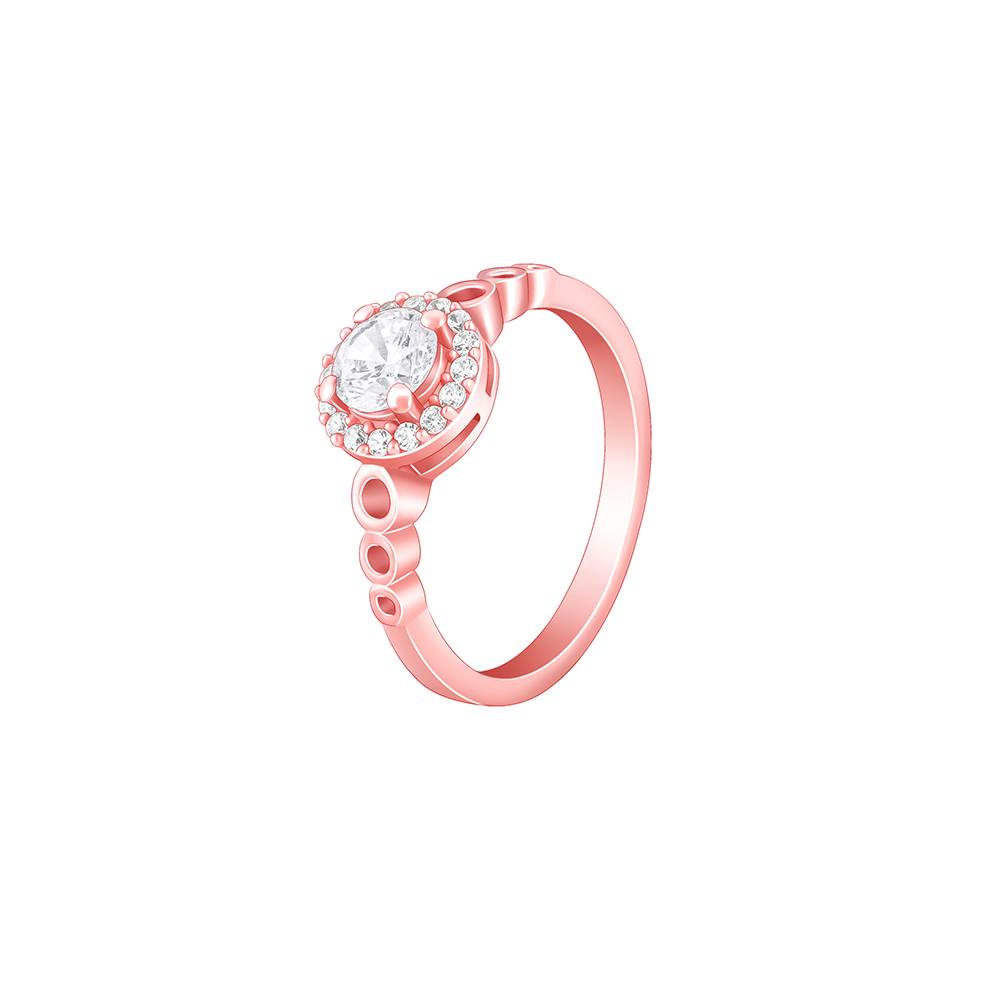 Giva 925 Silver Rose Gold Encircled Ring Fixed Size Indian - 11 : R01339