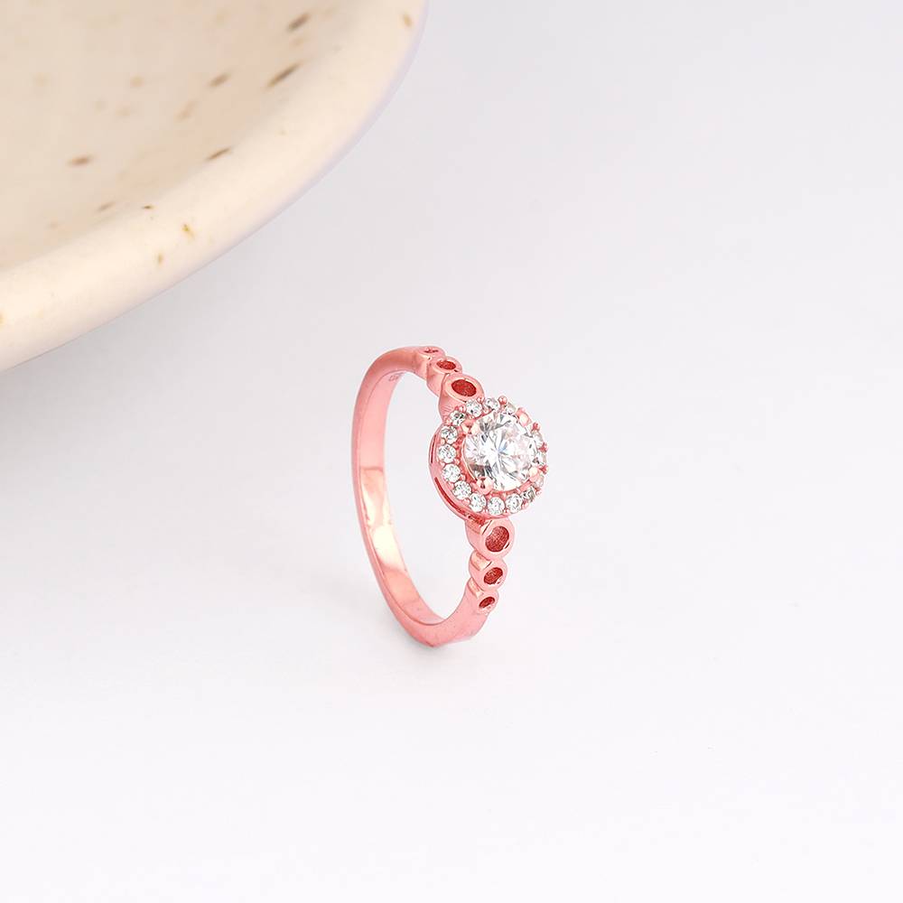 Giva 925 Silver Rose Gold Encircled Ring Fixed Size Indian - 11 : R01339