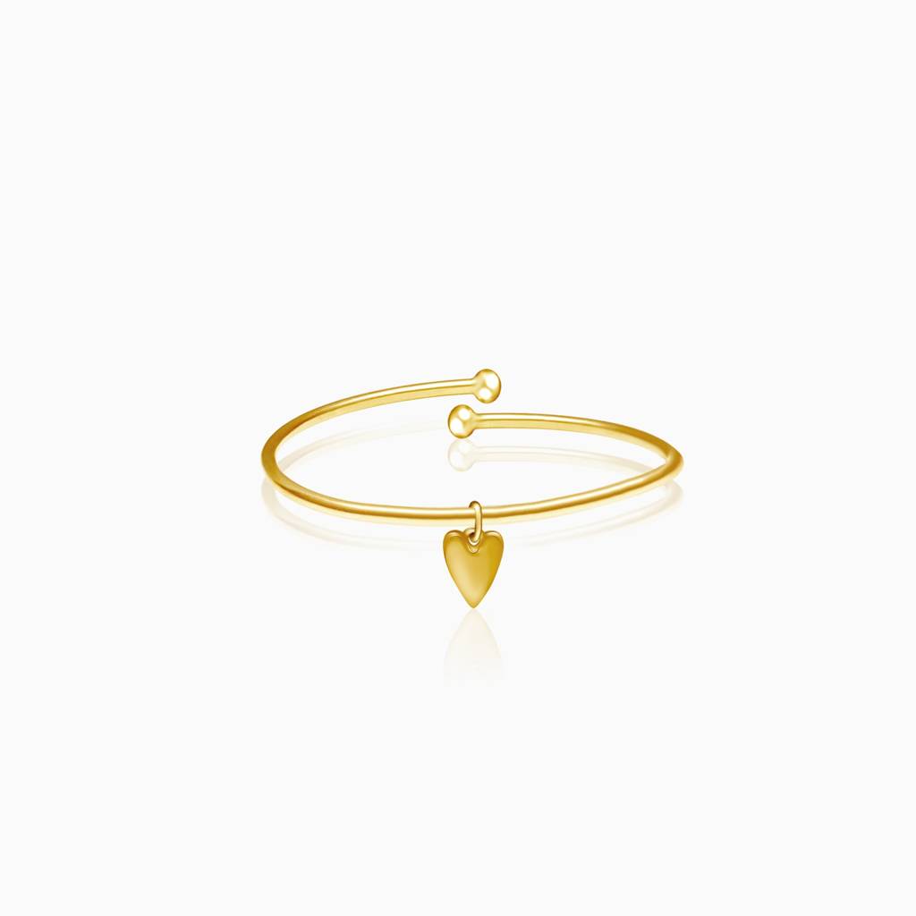 Golden Dangling Heart Ring : R0133