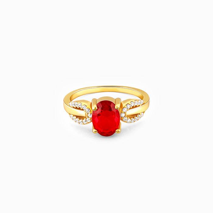 Giva 925 Sterling Silver Golden Compassion Ring,Fixed Size, Indian - 12 | Gifts For Women  : R01343