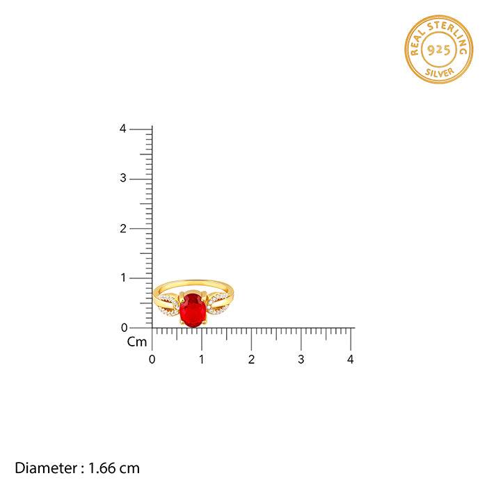 Giva 925 Sterling Silver Golden Compassion Ring,Fixed Size, Indian - 12 | Gifts For Women  : R01343