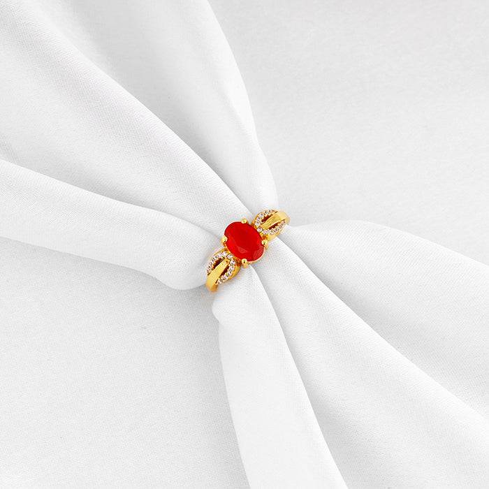 Giva 925 Sterling Silver Golden Compassion Ring,Fixed Size, Indian - 12 | Gifts For Women  : R01343