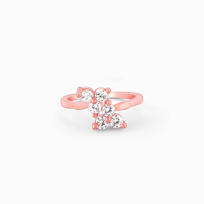 Giva 925 Sterling Silver Rose Gold Hatha Ring,Fixed Size,Indian - 11 | Gifts For Women And : R01346