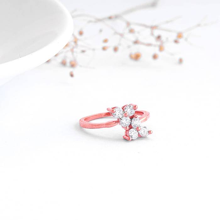 Giva 925 Sterling Silver Rose Gold Hatha Ring,Fixed Size,Indian - 11 | Gifts For Women And : R01346