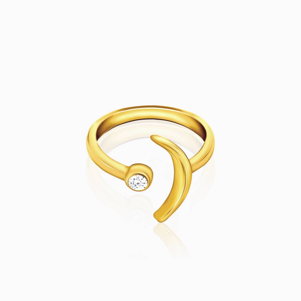 Anushka Sharma Golden Crescent Ring : R0134