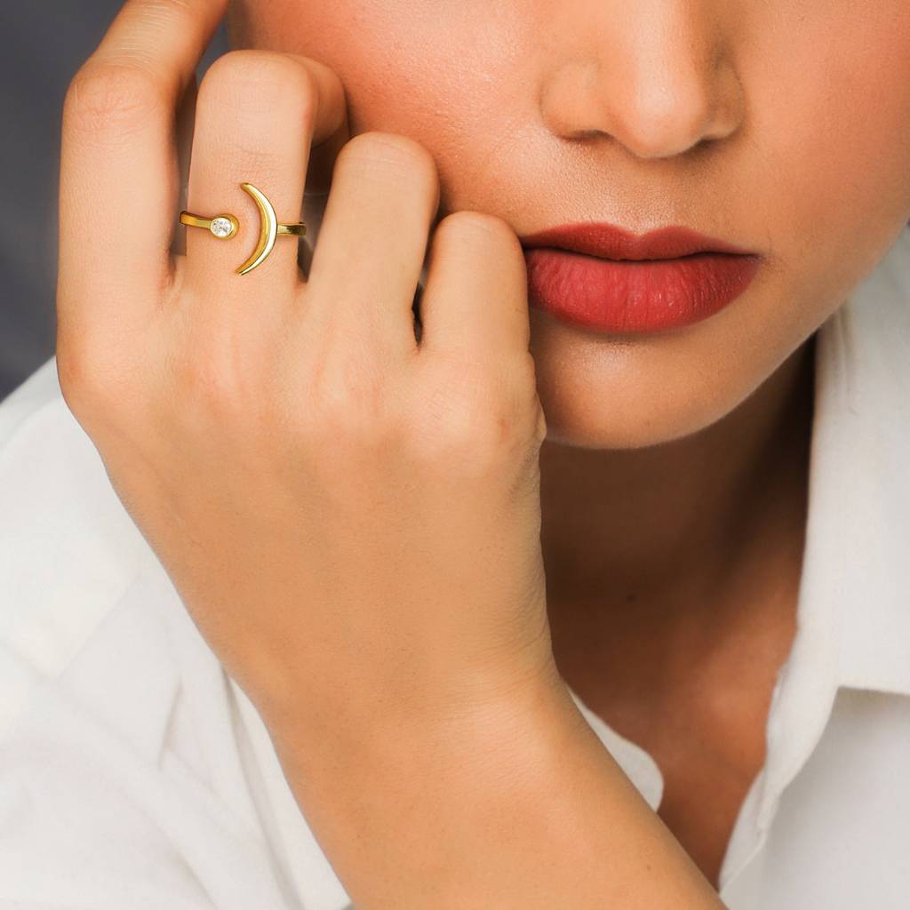Anushka Sharma Golden Crescent Ring : R0134