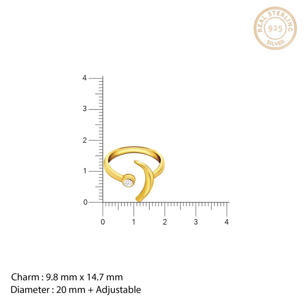 Anushka Sharma Golden Crescent Ring : R0134