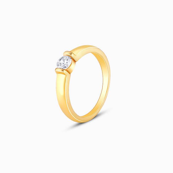 Giva 925 Sterling Silver Golden Courtesy Ring,Fixed Size, Indian - 11 | Gifts For Women An : R01353