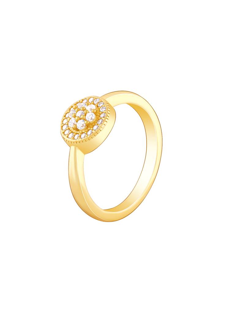 Giva 925 Sterling Silver Golden Dã©Lice Ring,Fixed Size,Indian - 12 : R01354