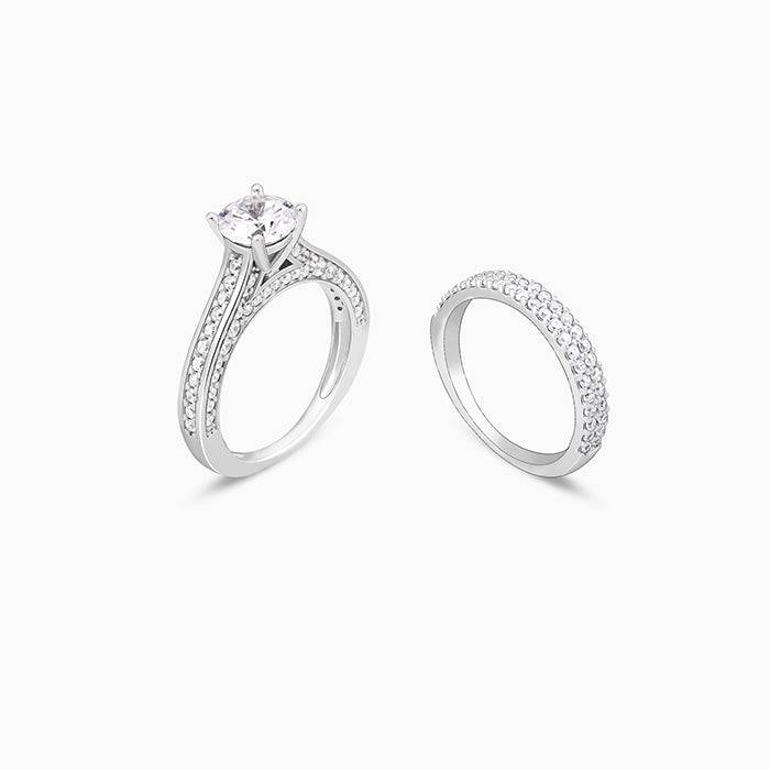 Giva 925 Sterling Silver Solitaire Couple Ring,Fixed Size Indian - 12, Us - 6 | Gifts For  : R01360