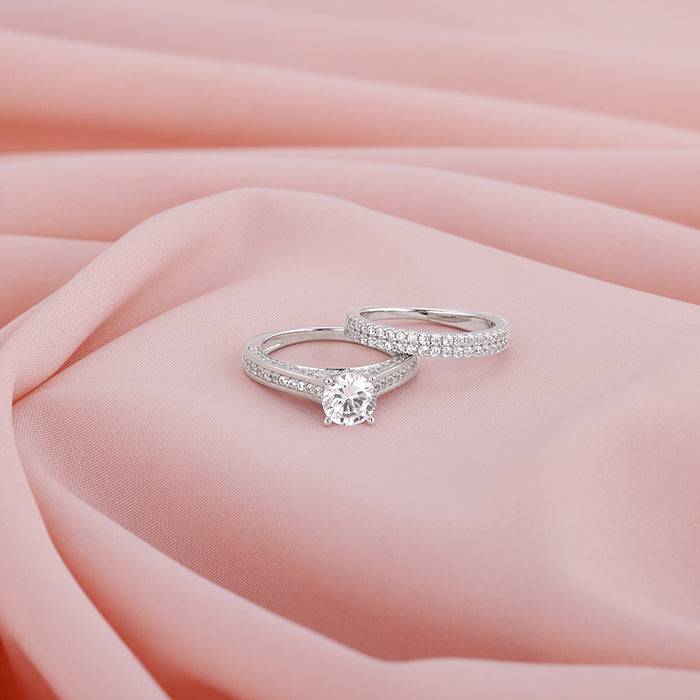 Giva 925 Sterling Silver Solitaire Couple Ring,Fixed Size Indian - 12, Us - 6 | Gifts For  : R01360