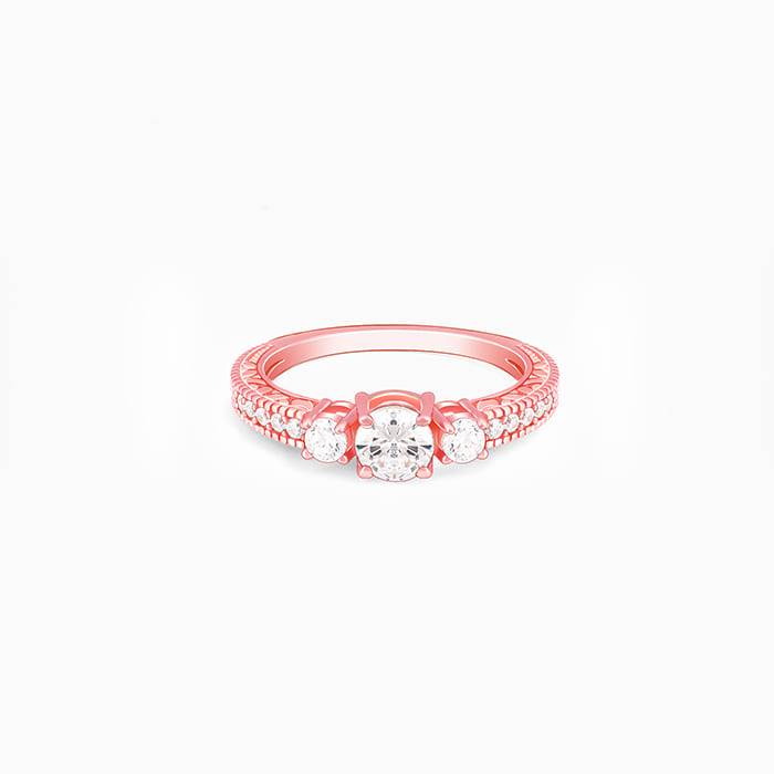 Giva 925 Sterling Silver Rose Gold Splendid Shine Ring ,Fixed Size,Indian - 12, Us - 6| Gi : R01363