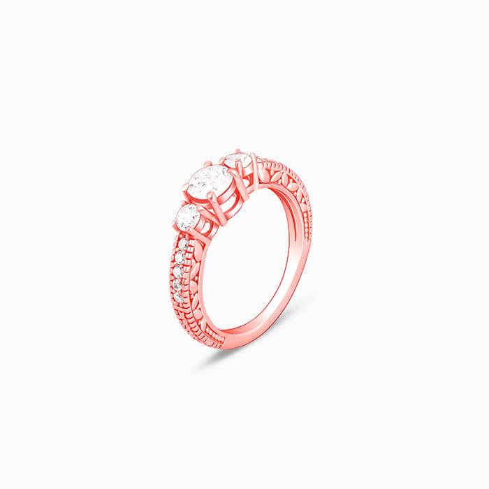 Giva 925 Sterling Silver Rose Gold Splendid Shine Ring ,Fixed Size,Indian - 12, Us - 6| Gi : R01363