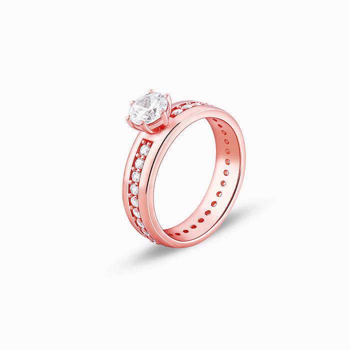 Giva 925 Sterling Silver Rose Gold Bright Trail Ring,Fixed Size, Indian - 12| Gifts For Wo : R01364