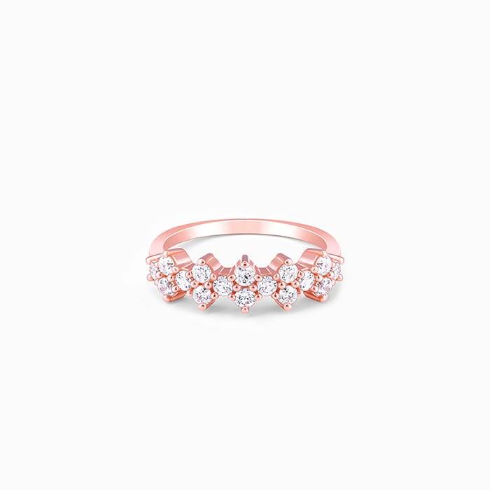 Giva 925 Sterling Silver Rose Gold Not Dicey Ring, Fixed Size, Indian - 12, Us - 6 | Gifts : R01369