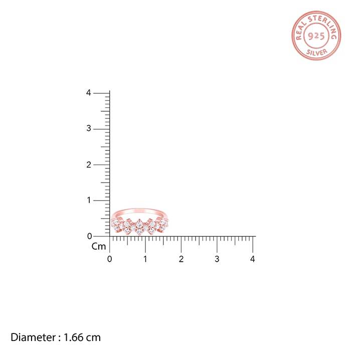 Giva 925 Sterling Silver Rose Gold Not Dicey Ring, Fixed Size, Indian - 12, Us - 6 | Gifts : R01369