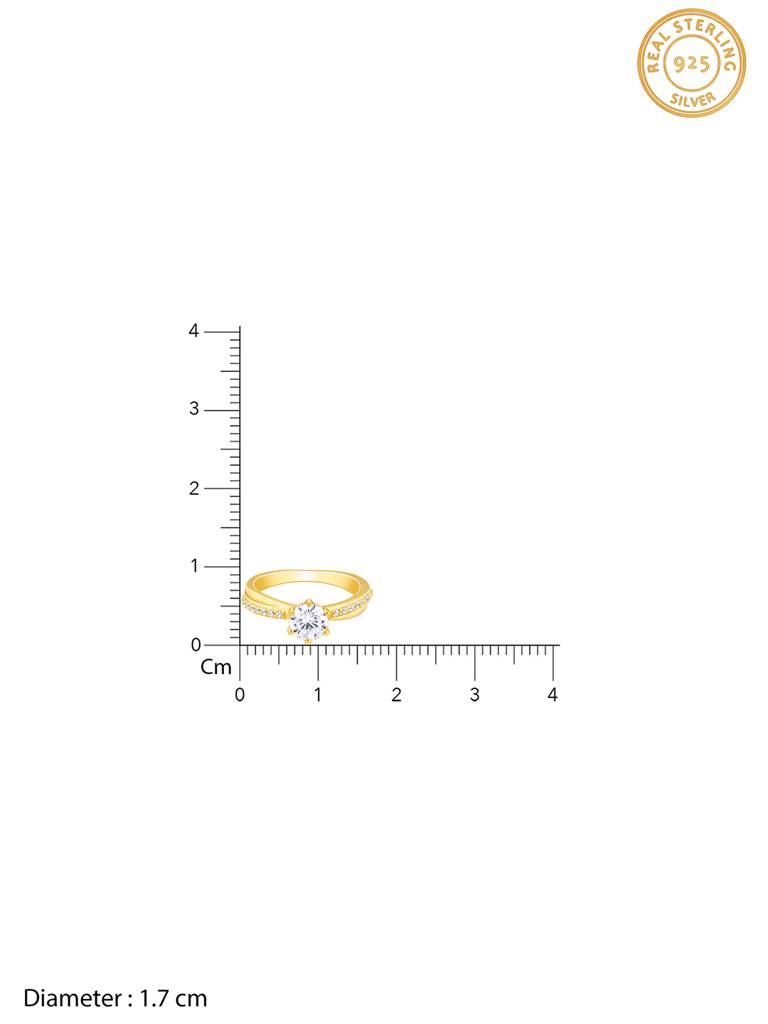 Giva 925 Sterling Silver Golden Elegance In Wave Ring