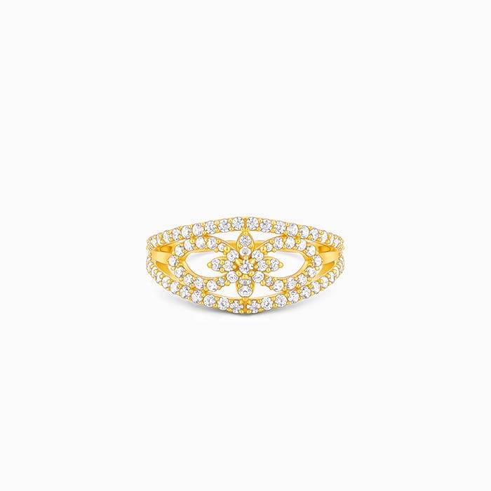 Giva 925 Sterling Silver Golden Islimi Ring,Fixed Size, Indian - 12| Gifts For Women And G : R01377