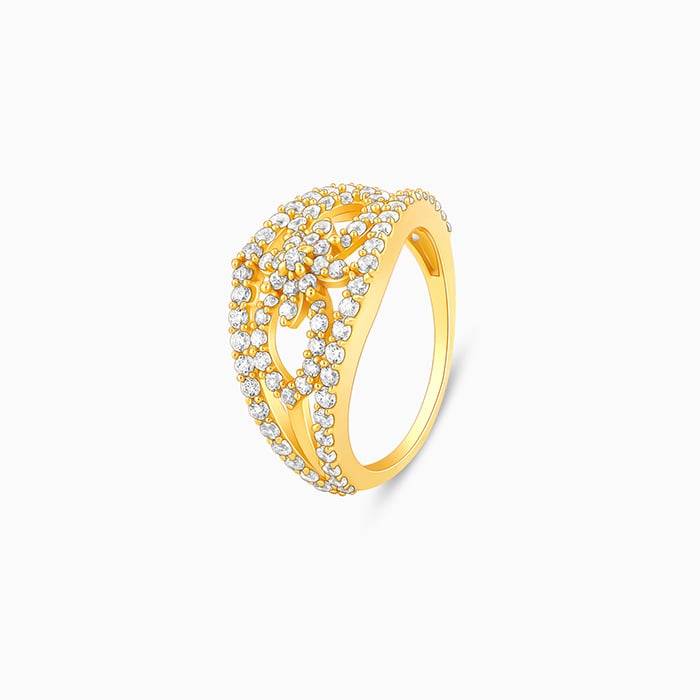 Giva 925 Sterling Silver Golden Islimi Ring,Fixed Size, Indian - 12| Gifts For Women And G : R01377