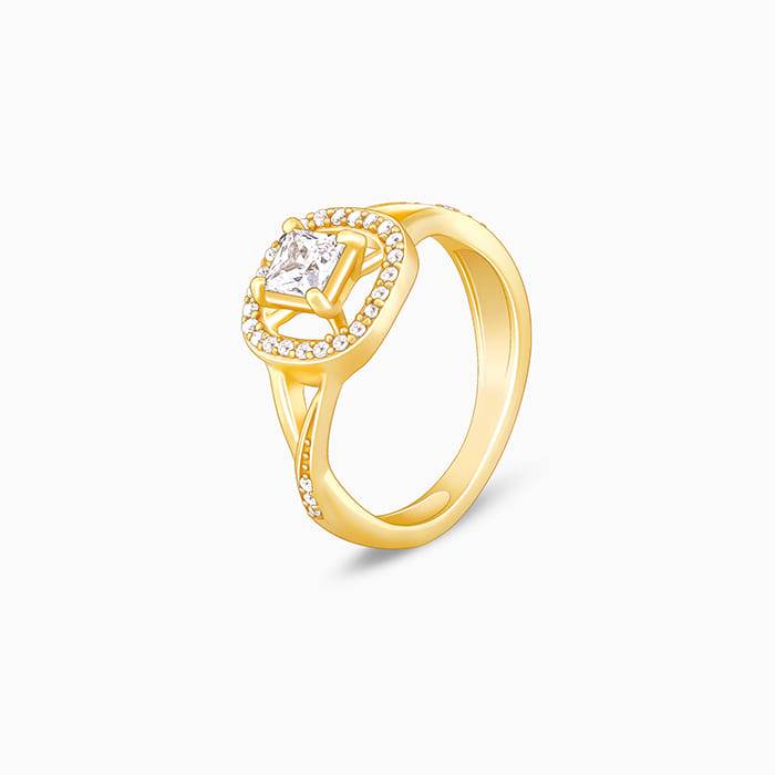 Giva 925 Sterling Silver Golden Beautiful Bliss Ring,Fixed Size,Indian - 12| Gifts For Wom : R01389