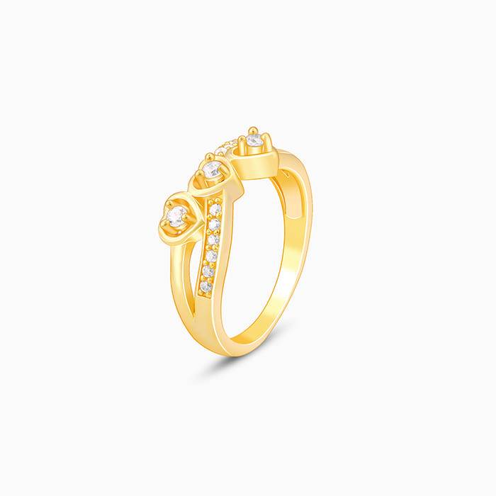 Giva 925 Sterling Silver Golden Infinity Love Ring,Fixed Size Indian - 12, Us - 6 | Gifts  : R01390