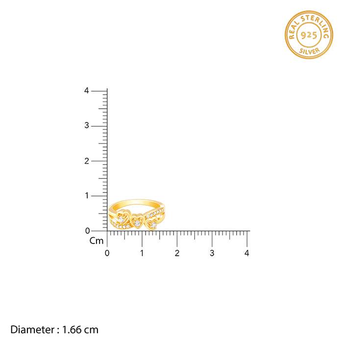 Giva 925 Sterling Silver Golden Infinity Love Ring,Fixed Size Indian - 12, Us - 6 | Gifts  : R01390