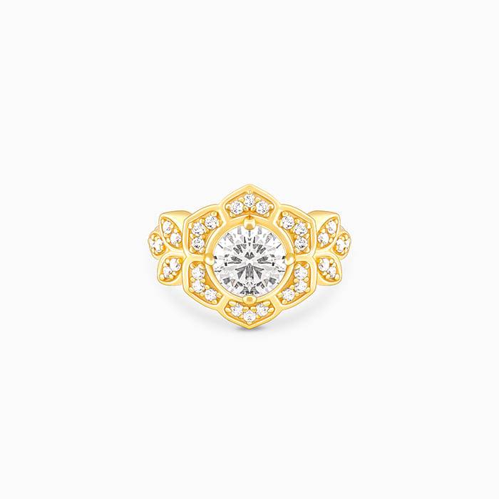 Giva 925 Sterling Silver Golden Victorian Ring,Fixed Size,Indian - 12 | Gifts For Women An : R01392