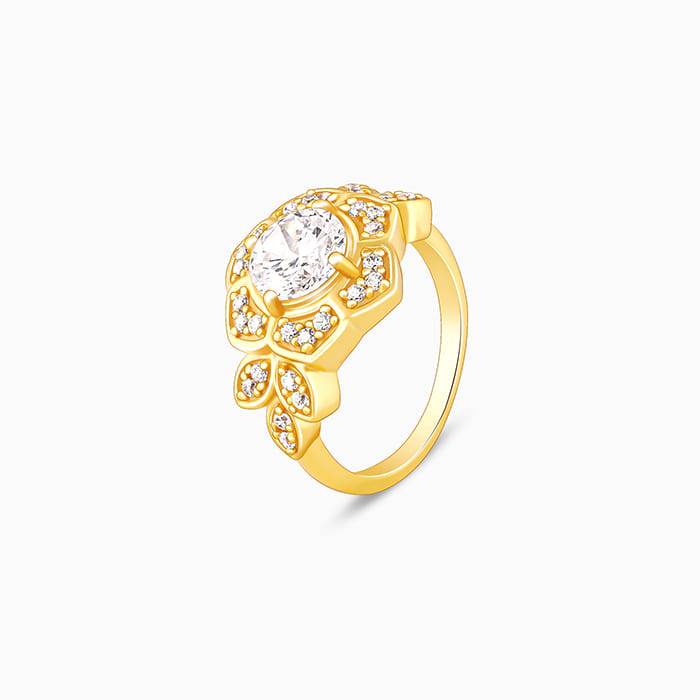 Giva 925 Sterling Silver Golden Victorian Ring,Fixed Size,Indian - 12 | Gifts For Women An : R01392