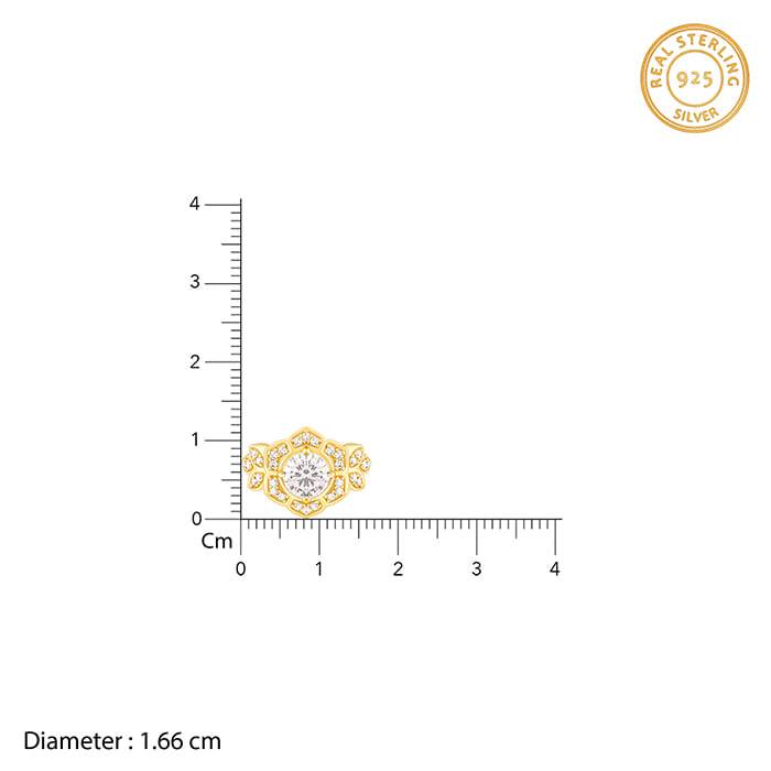 Giva 925 Sterling Silver Golden Victorian Ring,Fixed Size,Indian - 12 | Gifts For Women An : R01392