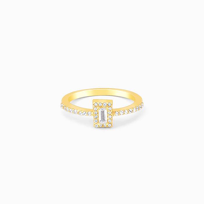 Giva 925 Sterling Silver Golden Radiant Aura Ring,Fixed Size, Indian - 12, Us - 6 | Gifts  : R01395