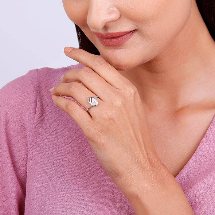 Giva 925 Sterling Silver Dancing Petals Ring,Fixed Size,Indian - 11 | Gifts For Women And  : R01403