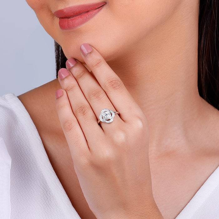Giva 925 Sterling Silver Spire Of Shine Ring,Fixed Size, Indian - 12|Gift For Valentine |  : R01408