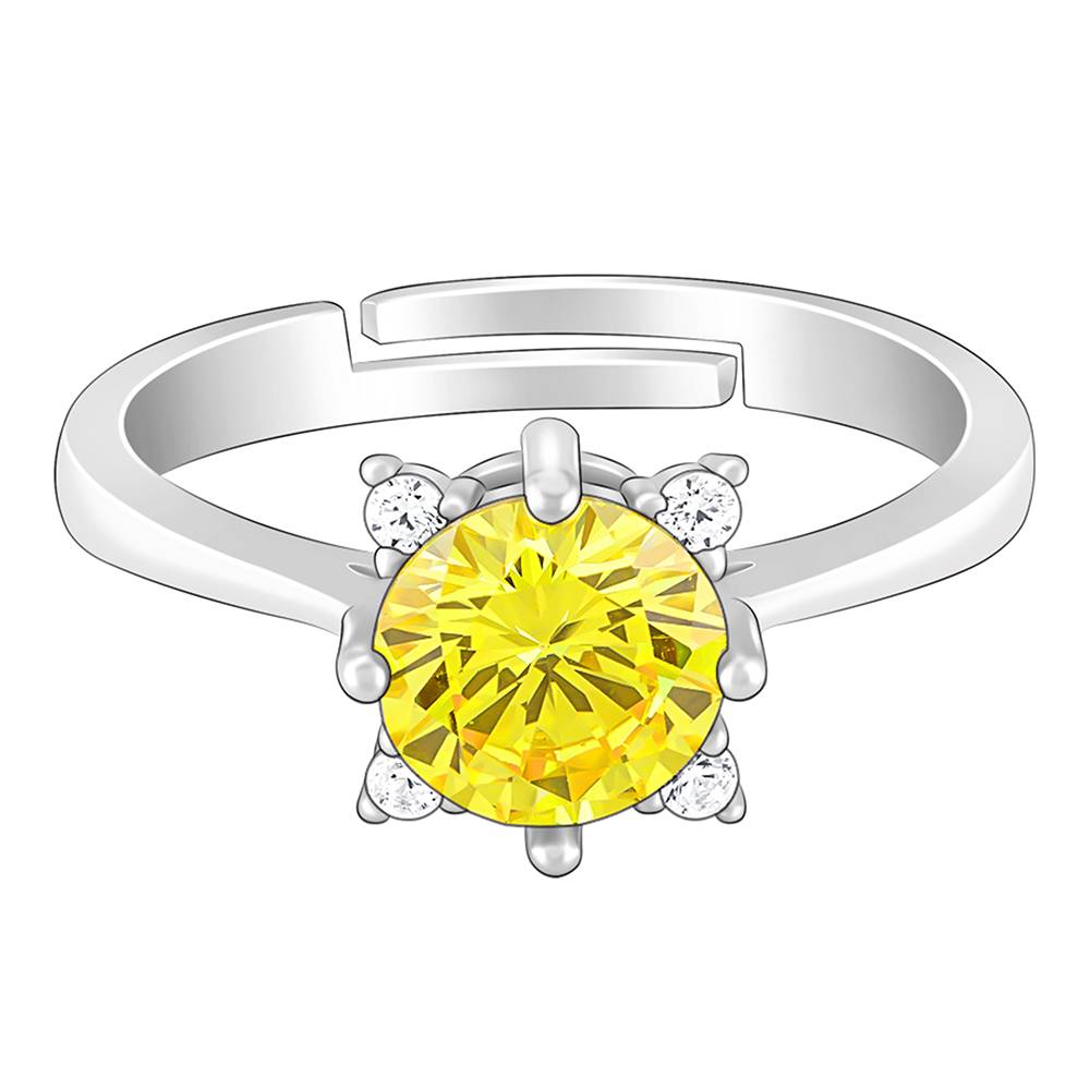 Giva 925 Sterling Silver Amber Bloom Ring, Adjustable : R01411