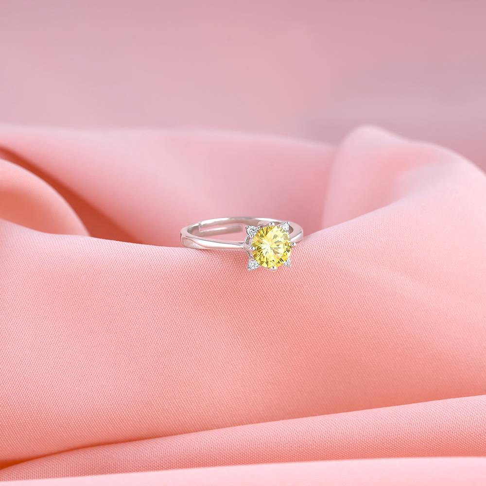 Giva 925 Sterling Silver Amber Bloom Ring, Adjustable : R01411