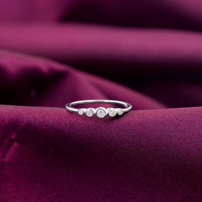 Giva 925 Sterling Silver Zircon Penta Glow Ring, Fixed Size, Indian - 12, Us - 6| Gifts Fo : R01412