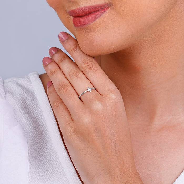 Giva 925 Sterling Silver Polaris Ring,Fixed Size,Indian - 10| Gifts For Women And Girls |  : R01413