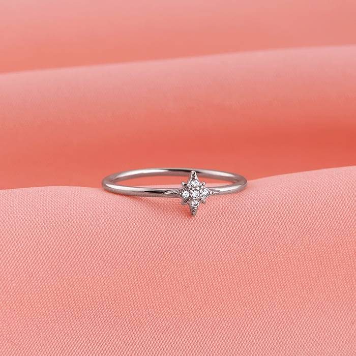 Giva 925 Sterling Silver Polaris Ring,Fixed Size,Indian - 10| Gifts For Women And Girls |  : R01413