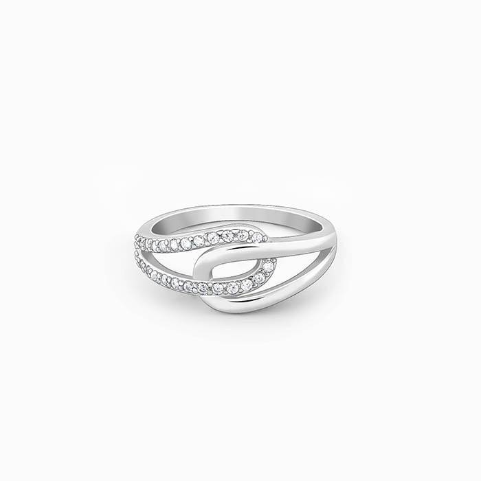 Giva 925 Sterling Silver Convergence Ring,Fixed Size, Indian - 12 | Gifts For Women And Gi : R01415